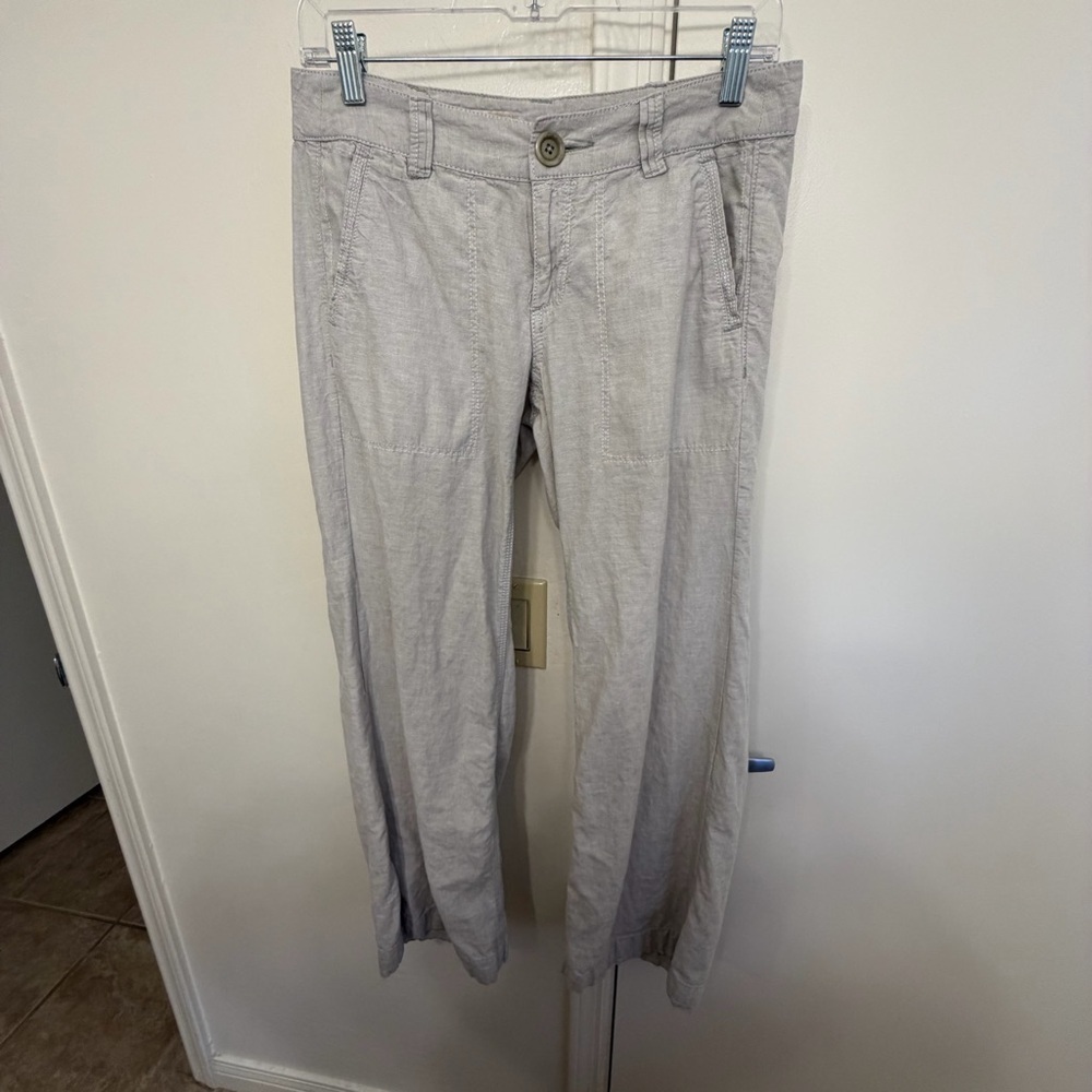Pilcro and the Letterpress Linen Pants Gray Women’s Size 4 Anthropologie